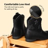 image:imageDREAM PAIRS Girls Cowgirl Cowboy Ankle Western Boots Side Zipper Riding Shoes with Tassel Little KidBig KidBlack