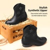image:imageDREAM PAIRS Girls Cowgirl Cowboy Ankle Western Boots Side Zipper Riding Shoes with Tassel Little KidBig KidBlack