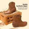image:imageDREAM PAIRS Girls Cowgirl Cowboy Ankle Western Boots Side Zipper Riding Shoes with Tassel Little KidBig KidCamel