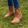 image:imageDREAM PAIRS Girls Cowgirl Cowboy Ankle Western Boots Side Zipper Riding Shoes with Tassel Little KidBig KidCamel