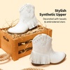 image:imageDREAM PAIRS Girls Cowgirl Cowboy Ankle Western Boots Side Zipper Riding Shoes with Tassel Little KidBig KidWhite
