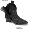 image:imageDREAM PAIRS Girls Cowgirl Cowboy Rhinestone Boots Ankle Low Heel Dress BootiesBlack