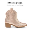 image:imageDREAM PAIRS Girls Cowgirl Cowboy Rhinestone Boots Ankle Low Heel Dress BootiesChampagne