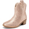 image:imageDREAM PAIRS Girls Cowgirl Cowboy Rhinestone Boots Ankle Low Heel Dress BootiesChampagne