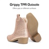 image:imageDREAM PAIRS Girls Cowgirl Cowboy Rhinestone Boots Ankle Low Heel Dress BootiesChampagne