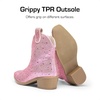image:imageDREAM PAIRS Girls Cowgirl Cowboy Rhinestone Boots Ankle Low Heel Dress BootiesPink