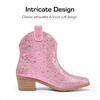 image:imageDREAM PAIRS Girls Cowgirl Cowboy Rhinestone Boots Ankle Low Heel Dress BootiesPink