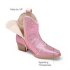 image:imageDREAM PAIRS Girls Cowgirl Cowboy Rhinestone Boots Ankle Low Heel Dress BootiesPink