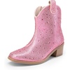 image:imageDREAM PAIRS Girls Cowgirl Cowboy Rhinestone Boots Ankle Low Heel Dress BootiesPink
