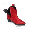 image:imageDREAM PAIRS Girls Cowgirl Cowboy Rhinestone Boots Ankle Low Heel Dress BootiesRed