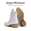 image:imageDREAM PAIRS Girls Cowgirl Cowboy Rhinestone Boots Ankle Low Heel Dress BootiesSilver