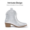 image:imageDREAM PAIRS Girls Cowgirl Cowboy Rhinestone Boots Ankle Low Heel Dress BootiesSilver