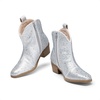 image:imageDREAM PAIRS Girls Cowgirl Cowboy Rhinestone Boots Ankle Low Heel Dress BootiesSilver