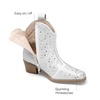 image:imageDREAM PAIRS Girls Cowgirl Cowboy Rhinestone Boots Ankle Low Heel Dress BootiesWhite