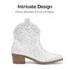 image:imageDREAM PAIRS Girls Cowgirl Cowboy Rhinestone Boots Ankle Low Heel Dress BootiesWhite