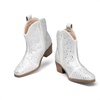image:imageDREAM PAIRS Girls Cowgirl Cowboy Rhinestone Boots Ankle Low Heel Dress BootiesWhite