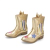 image:imageDREAM PAIRS Girls Cowgirl Cowboy Western Mid Calf Tassel BootsGold