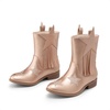 image:imageDREAM PAIRS Girls Cowgirl Cowboy Western Mid Calf Tassel BootsRose Gold