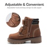 image:imageDREAM PAIRS Kids Ankle Boots Boys Girls Fashion Booties with Hook and Loop ToddlerLittle KidBrown