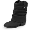 image:imageDREAM PAIRS Girls Cowboy Cowgirl Boots 2in1 Western Removable Cuff Fold Over Embroidered Fashion Mid Calf ShoesBlack