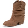 image:imageDREAM PAIRS Girls Cowboy Cowgirl Boots 2in1 Western Removable Cuff Fold Over Embroidered Fashion Mid Calf ShoesCamel