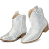 image:imageDREAM PAIRS Girls Cowgirl Cowboy Rhinestone Boots Ankle Low Heel Dress BootiesSilver