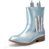 image:imageDREAM PAIRS Girls Cowgirl Cowboy Western Mid Calf Tassel BootsBlue