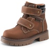 image:imageDREAM PAIRS Kids Ankle Boots Boys Girls Fashion Booties with Hook and Loop ToddlerLittle KidBrown