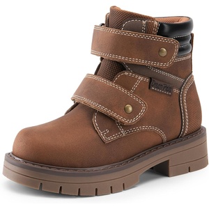 image:imageDREAM PAIRS Kids Ankle Boots Boys Girls Fashion Booties with Hook and Loop ToddlerLittle KidBrown