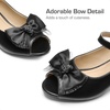 image:imageDREAM PAIRS Girls Heels Dress Shoes Flats for Wedding Bow Flower Princess Shoes for Little KidBig KidBlackpu