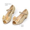 image:imageDREAM PAIRS Girls Heels Dress Shoes Flats for Wedding Bow Flower Princess Shoes for Little KidBig KidGoldglitter