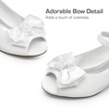image:imageDREAM PAIRS Girls Heels Dress Shoes Flats for Wedding Bow Flower Princess Shoes for Little KidBig KidWhitepu