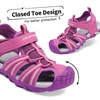 image:imageDREAM PAIRS Boys Girls Outdoor Summer Water Sport Athletic Sandals for ToddlerLittleBig KidFuchsiaLightGrey