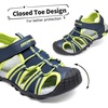 image:imageDREAM PAIRS Boys Girls Outdoor Summer Water Sport Athletic Sandals for ToddlerLittleBig KidNavyNeon Green