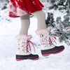 image:imageDREAM PAIRS Boys Girls Snow Boots WaterResistant Outdoor Warm Cozy AntiSlip Mid Calf Faux Fur Lining Insulated Winter Shoes for LittleBig KidsWhiteFuchsia