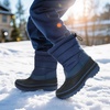 image:imageDREAM PAIRS Boys Girls Snow Boots WaterResistant Outdoor Warm Cozy AntiSlip Mid Calf Faux Fur Lining Winter Shoes for ToddlerLittleBig KidsNavy