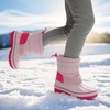 image:imageDREAM PAIRS Boys Girls Snow Boots WaterResistant Outdoor Warm Cozy AntiSlip Mid Calf Faux Fur Lining Winter Shoes for ToddlerLittleBig KidsPink