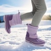 image:imageDREAM PAIRS Boys Girls Snow Boots WaterResistant Outdoor Warm Cozy AntiSlip Mid Calf Faux Fur Lining Winter Shoes for ToddlerLittleBig KidsPurple