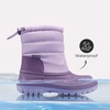 image:imageDREAM PAIRS Boys Girls Snow Boots WaterResistant Outdoor Warm Cozy AntiSlip Mid Calf Faux Fur Lining Winter Shoes for ToddlerLittleBig KidsPurple