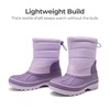image:imageDREAM PAIRS Boys Girls Snow Boots WaterResistant Outdoor Warm Cozy AntiSlip Mid Calf Faux Fur Lining Winter Shoes for ToddlerLittleBig KidsPurple