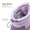 image:imageDREAM PAIRS Boys Girls Snow Boots WaterResistant Outdoor Warm Cozy AntiSlip Mid Calf Faux Fur Lining Winter Shoes for ToddlerLittleBig KidsPurple