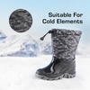 image:imageDREAM PAIRS Boys Snow Boots Waterproof Camouflage Slip Resistant Mid Calf Faux Fur Lining Outdoor Muck Winter Shoes for LittleBig KidsGrayBlack