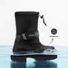 image:imageDREAM PAIRS Boys amp Girls Mid Calf WaterResistant Winter Snow Boots for ToddlerLittleBig KidBlack