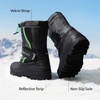 image:imageDREAM PAIRS Boys amp Girls Mid Calf WaterResistant Winter Snow Boots for ToddlerLittleBig KidBlackNeonGreen
