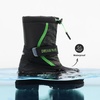 image:imageDREAM PAIRS Boys amp Girls Mid Calf WaterResistant Winter Snow Boots for ToddlerLittleBig KidBlackNeonGreen