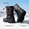 image:imageDREAM PAIRS Boys amp Girls Mid Calf WaterResistant Winter Snow Boots for ToddlerLittleBig KidBlackRed