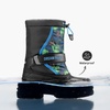 image:imageDREAM PAIRS Boys amp Girls Mid Calf WaterResistant Winter Snow Boots for ToddlerLittleBig KidBlueBlack