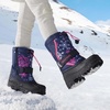 image:imageDREAM PAIRS Boys amp Girls Mid Calf WaterResistant Winter Snow Boots for ToddlerLittleBig KidNavyFuchsia