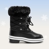 image:imageDREAM PAIRS Cozy Kids Snow Boots Warm amp WaterResistant Winter Boots with Faux Fur for AllDay Play NonSlip Mid Calf BootsBlack