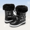 image:imageDREAM PAIRS Cozy Kids Snow Boots Warm amp WaterResistant Winter Boots with Faux Fur for AllDay Play NonSlip Mid Calf BootsBlackWhite